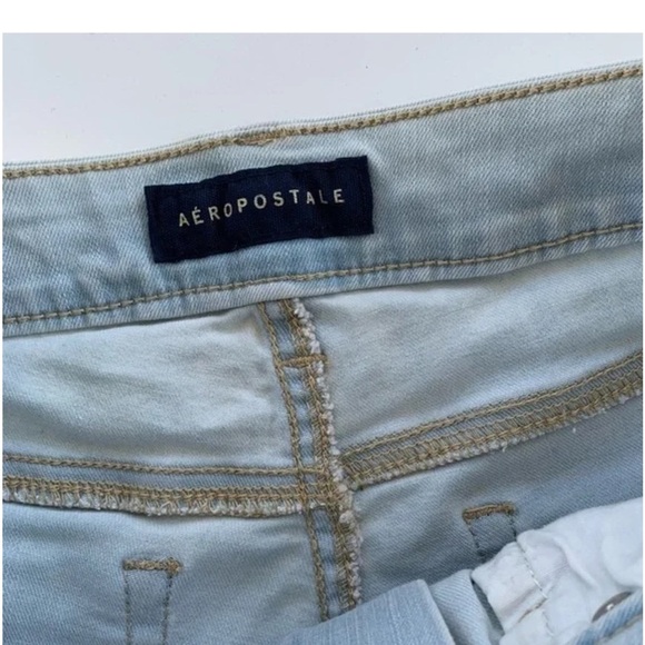 Aeropostale Blue Distressed Jean Shorts - Picture 3 of 9